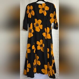 Gracia Long Sleeve Dress with Vibrant Orange Floral Pattern